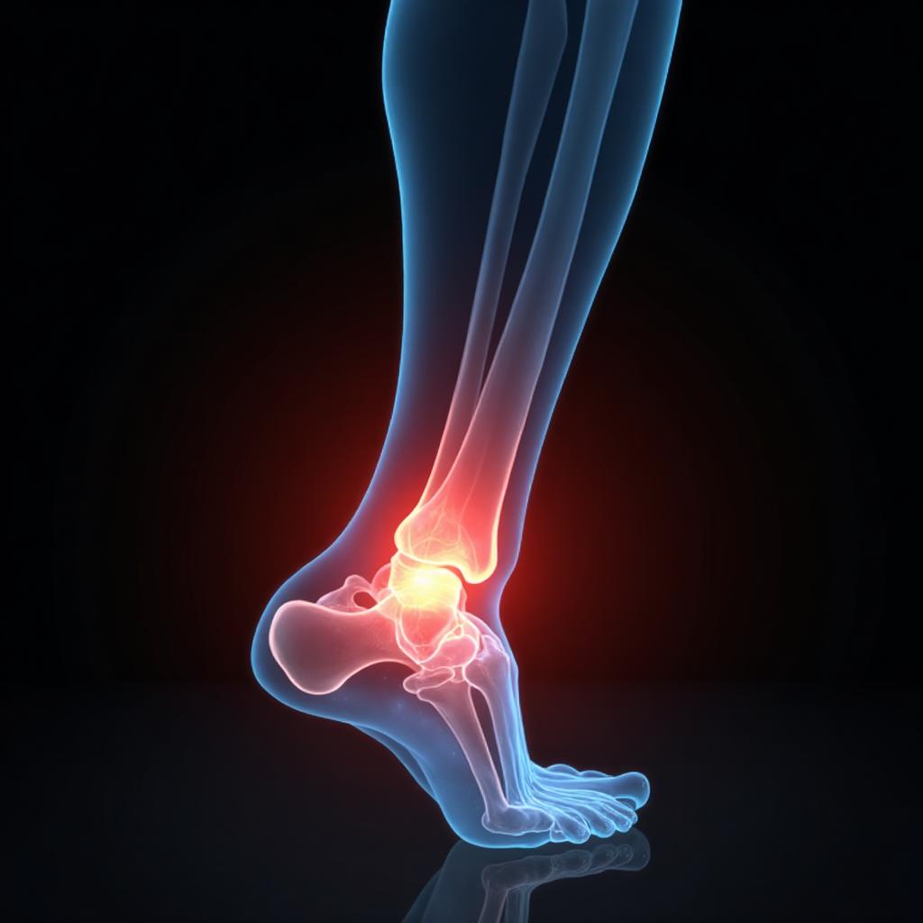 Smertekart som viser typiske smerteområder ved ankelsmerter – Cor Optima
