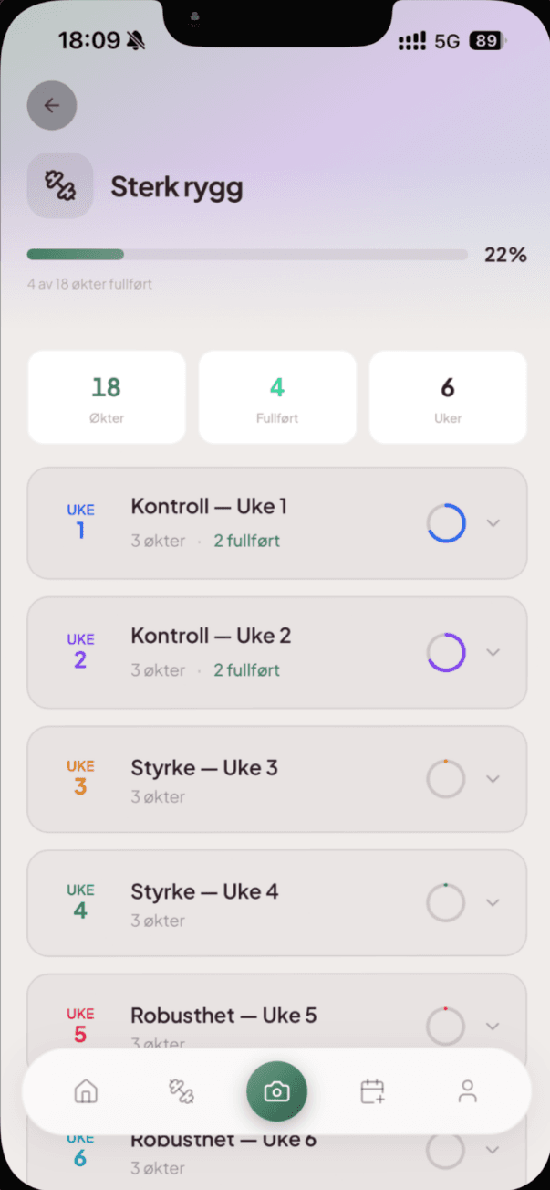 CorOptima dagbok med wellness-tracking