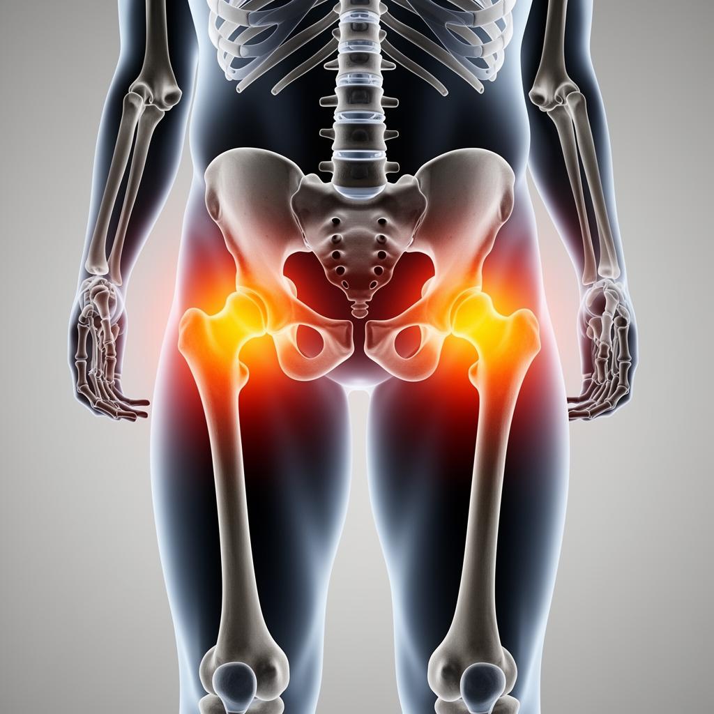 Smertekart som viser typiske smerteområder ved hofteplager – Cor Optima