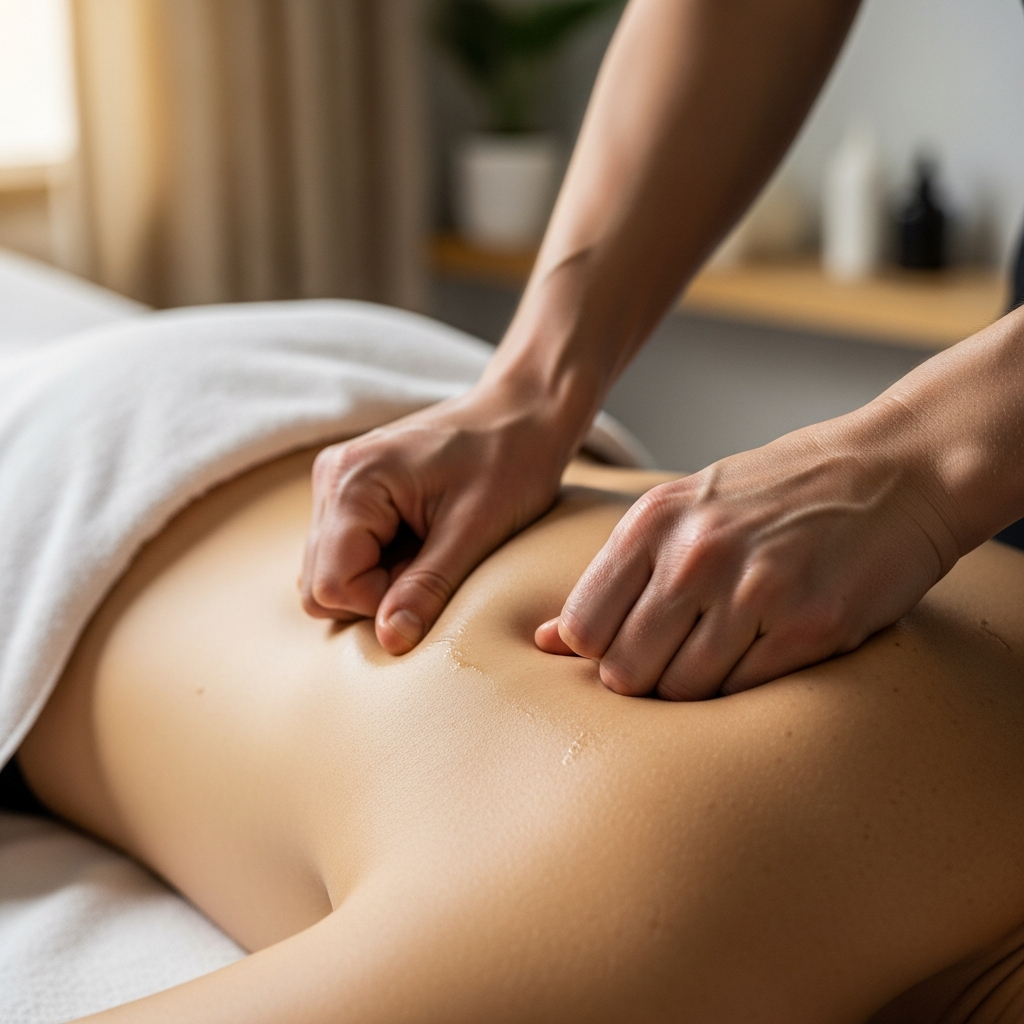 Massasjeterapeut som behandler nakke og skuldre i Trondheim