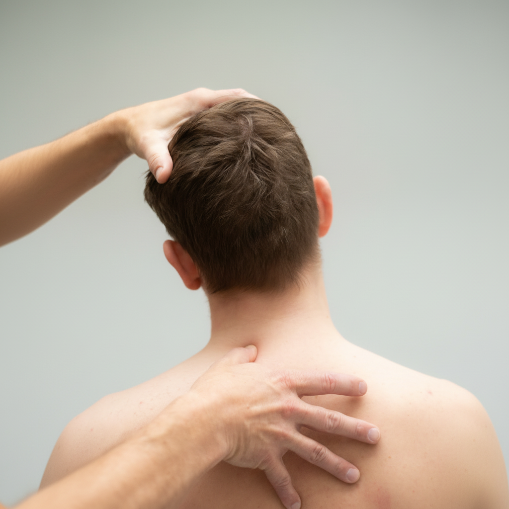 Massasjeterapeut som behandler nakke og skuldre i Trondheim